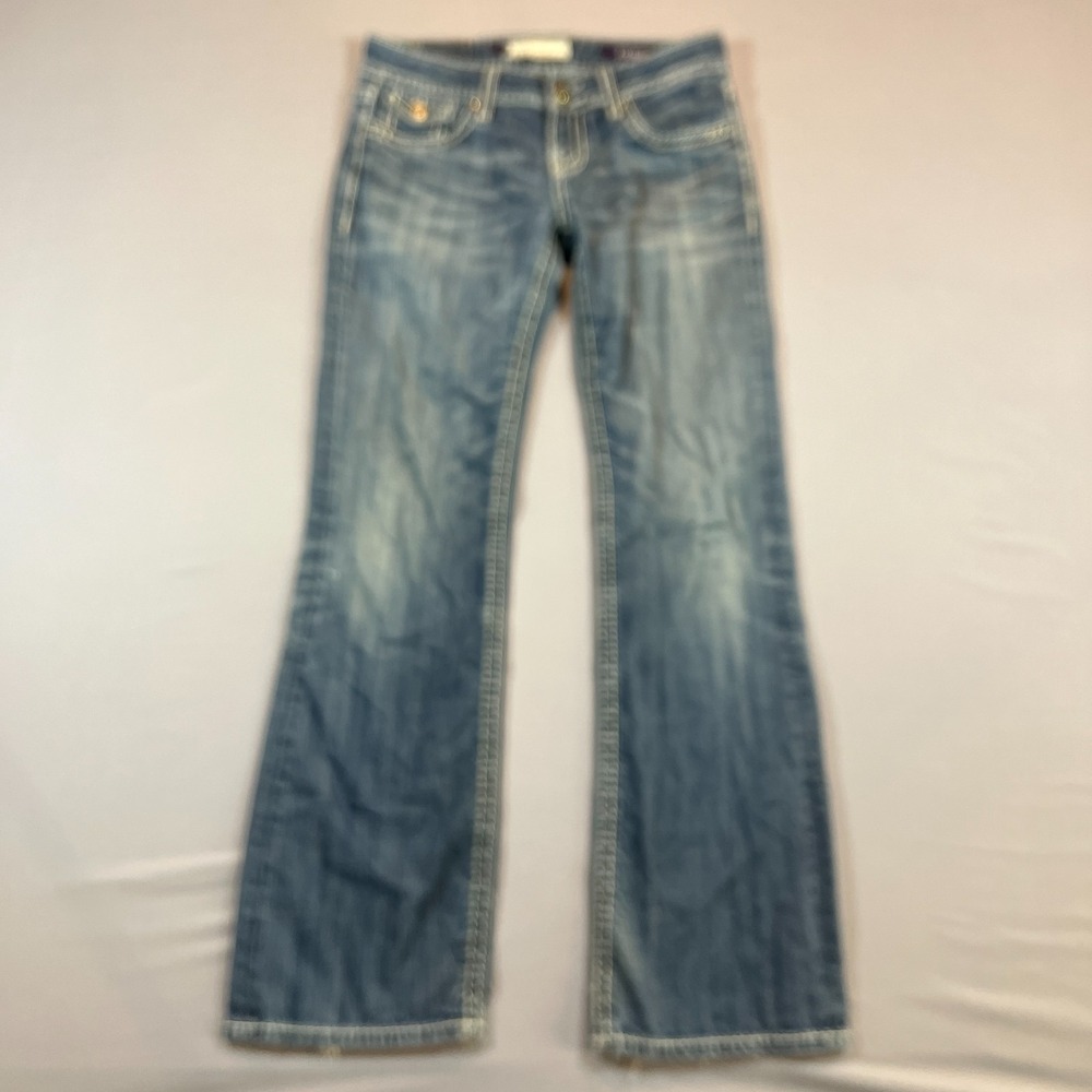 Vigoss Collection Fit Bootcut Jeans Women 7 Blue Denim Cotton Contrast Stitching